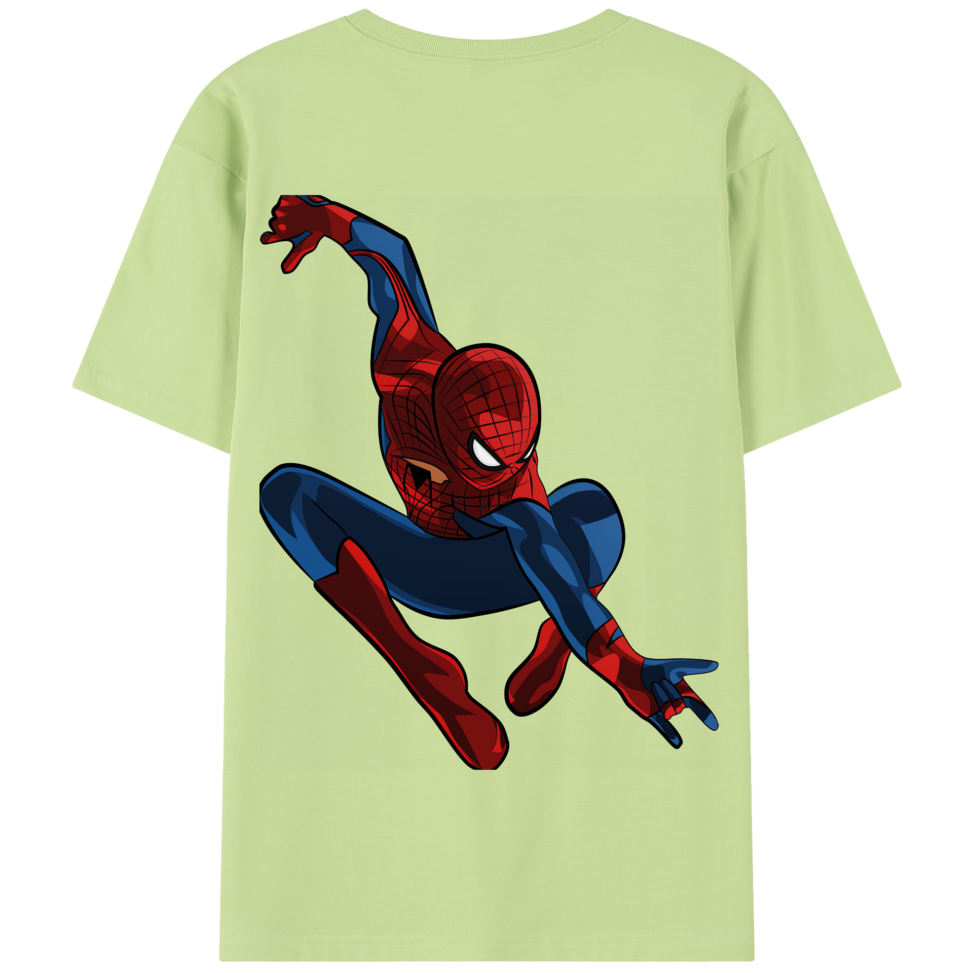 （画像用） Spider Man スパイダーマン 綿100％半袖Tシャツ（背面プリント）